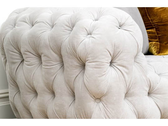 Very Fabulous Lynne Scalo Velvet Tufted Italian Sofa 