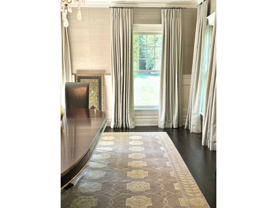 Luxurious Silk & Wool Custom Carpet, Corinth Mist  12 X 18