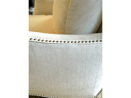 Pair Elegant Custom Ivory Velvet Hollywood Chairs 