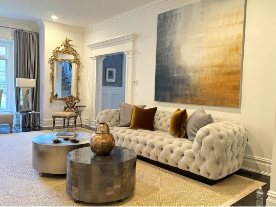 Very Fabulous Lynne Scalo Velvet Tufted Italian Sofa 