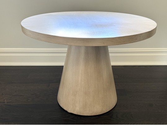 Contemporary White Oak Finish Pedastal Table 