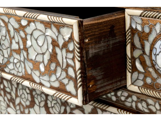 Gorgeous Marble Top Mother Pearl Accent Chest