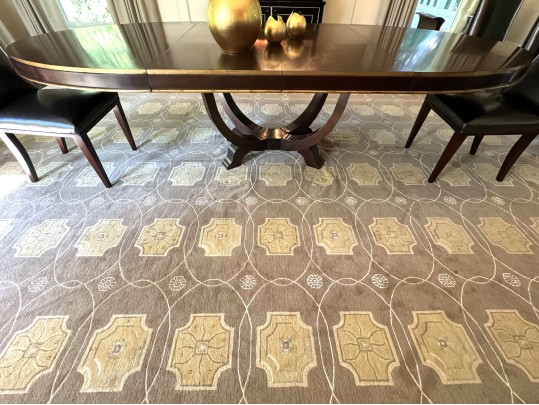 Luxurious Silk & Wool Custom Carpet, Corinth Mist  12 X 18
