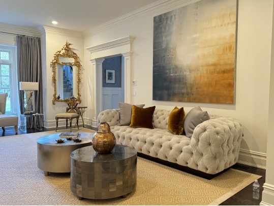 Very Fabulous Lynne Scalo Velvet Tufted Italian Sofa 