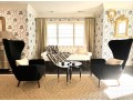 Pair Of Granta Black Velvet Art Deco Style Modern Side Chairs 