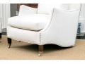Pair Elegant Custom Ivory Velvet Hollywood Chairs 