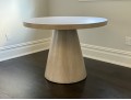 Contemporary White Oak Finish Pedastal Table 