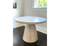 Contemporary White Oak Finish Pedastal Table 