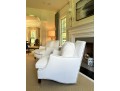Pair Elegant Custom Ivory Velvet Hollywood Chairs 