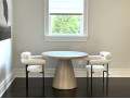 Contemporary White Oak Finish Pedastal Table 