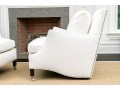 Pair Elegant Custom Ivory Velvet Hollywood Chairs 