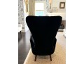 Pair Of Granta Black Velvet Art Deco Style Modern Side Chairs 