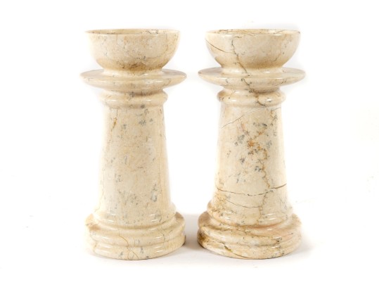 Boticina Marble Pedestal Column Candle Holders