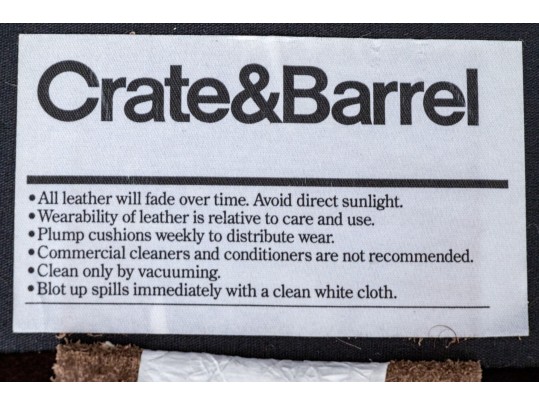 Crate & Barrel Leather Upholstered Sofa