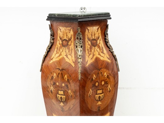 Vintage Louis XV Marquetry Pedestal 