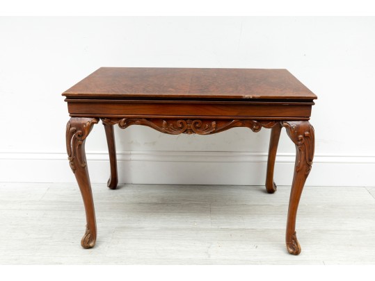 Bookmatched Burl Veneer English Accent Table