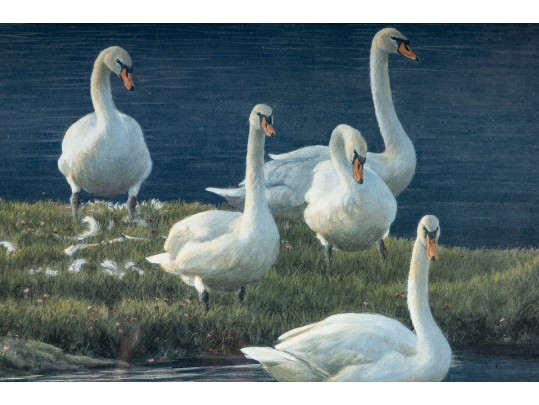 Robert Bateman And Carl Brenders Signed Lithographs Depicting Swans