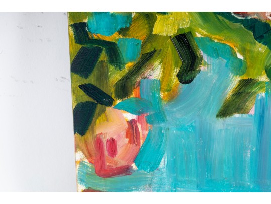 Hannah Cole Buie  (American, B. 1955) Oil On Board, Floral Still Life