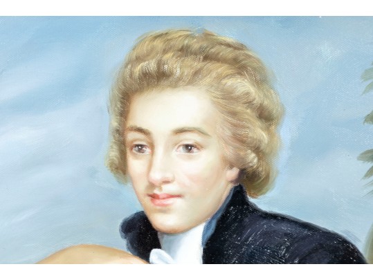 Oil On Canvas Reproduction Portrait Of Robert Stearne Tighe And His Wife