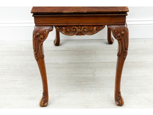 Bookmatched Burl Veneer English Accent Table