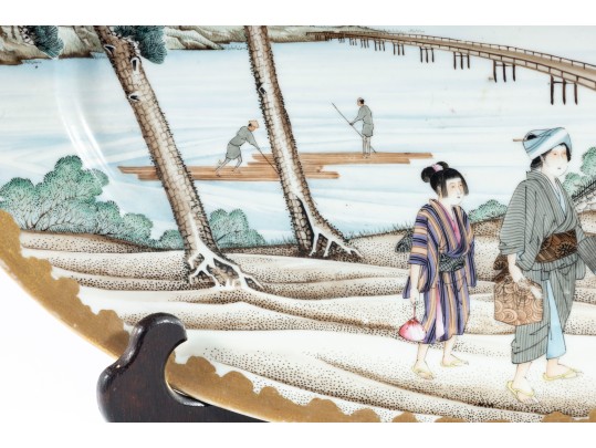 Fine Japanese Hand-Painted Porcelain Oval Platter