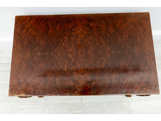 Bookmatched Burl Veneer English Accent Table