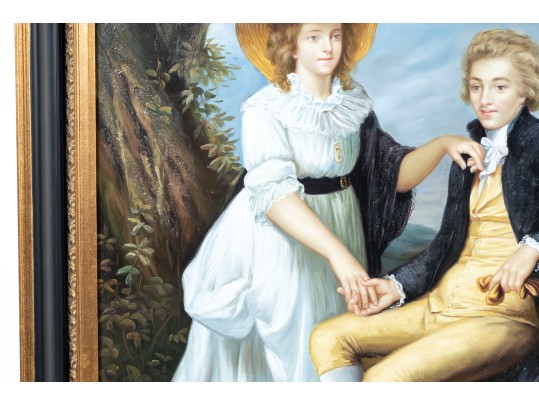Oil On Canvas Reproduction Portrait Of Robert Stearne Tighe And His Wife