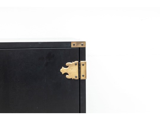 Vintage Black Chinoiserie Chest 