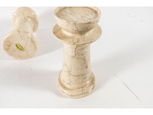 Boticina Marble Pedestal Column Candle Holders