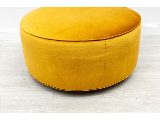 Glamorous Yellow Velvet Ottoman