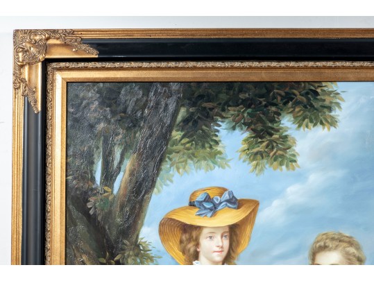 Oil On Canvas Reproduction Portrait Of Robert Stearne Tighe And His Wife