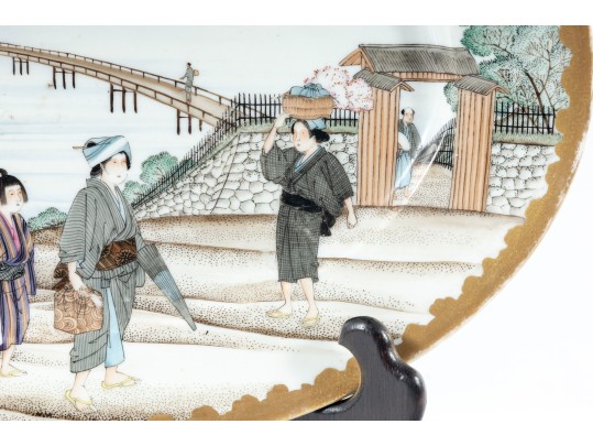 Fine Japanese Hand-Painted Porcelain Oval Platter