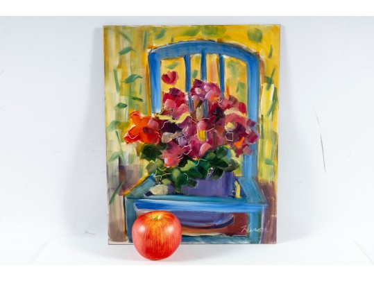 Hannah Cole Buie (American, B. 1955) Oil On Board, Floral Still Life