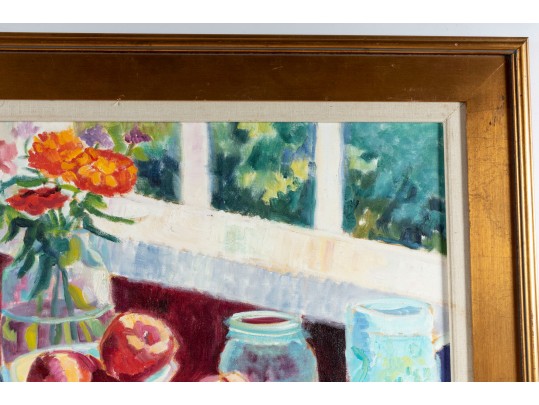 Hannah Cole Buie  (American, B. 1955) Dining Room Oil On Canvas Painting