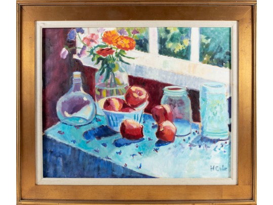 Hannah Cole Buie  (American, B. 1955) Dining Room Oil On Canvas Painting