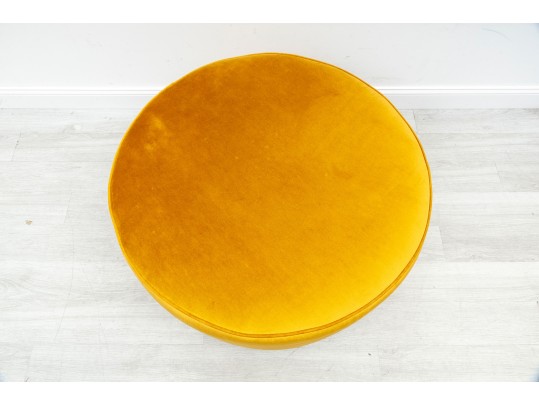 Glamorous Yellow Velvet Ottoman