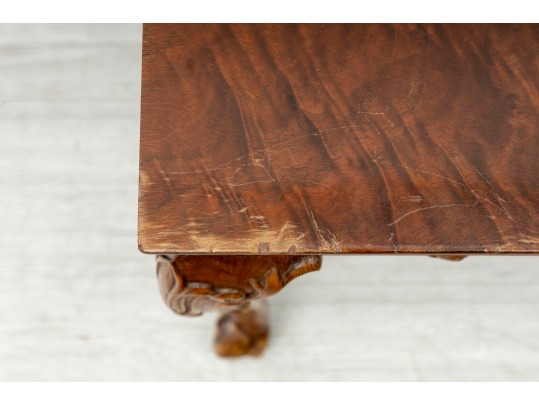 Bookmatched Burl Veneer English Accent Table
