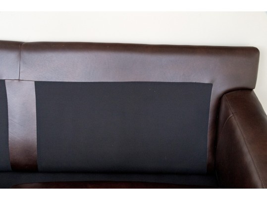 Crate & Barrel Leather Upholstered Sofa