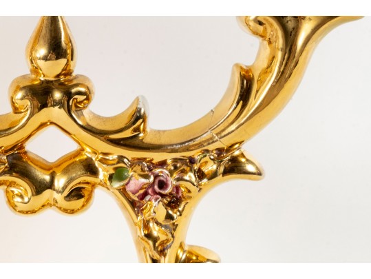 Pair Of Luxurious Capodimonte Italian Ceramic Candelabras