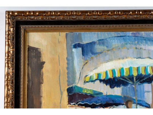 Hannah Cole Buie (American, B. 1955) Oil On Canvas Market Scene Painting