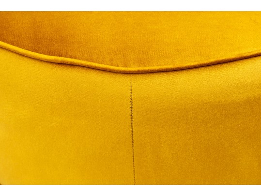 Glamorous Yellow Velvet Ottoman