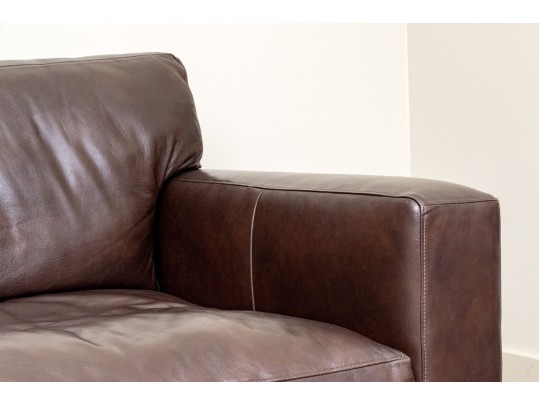 Crate & Barrel Leather Upholstered Sofa