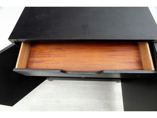 Vintage Black Chinoiserie Chest 