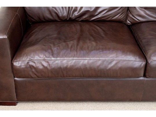 Crate & Barrel Leather Upholstered Sofa