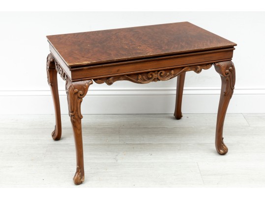 Bookmatched Burl Veneer English Accent Table