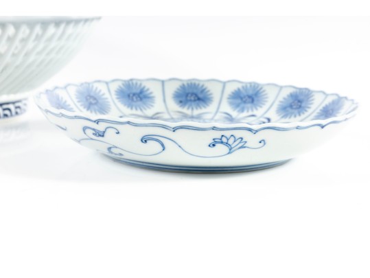 Four Vintage Asian Blue Willowware Lot