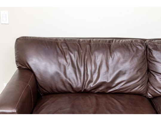Crate & Barrel Leather Upholstered Sofa
