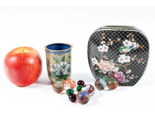 Cloisonne Themed Vases And Glass Marbles