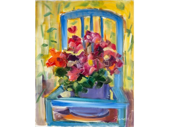 Hannah Cole Buie (American, B. 1955) Oil On Board, Floral Still Life