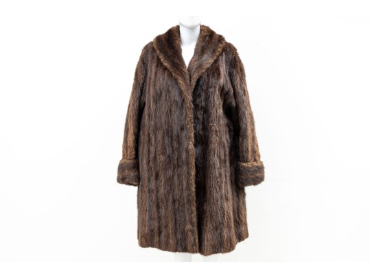 Luxurious Chocolate Brown Fur Coat